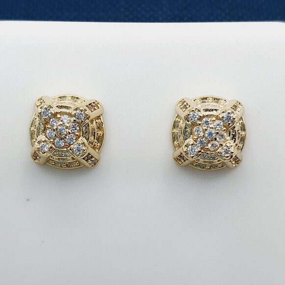 14K Gold Plated Cubic Zircon Earrings, EVBRS455